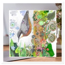 Nuthatch collage greeting card