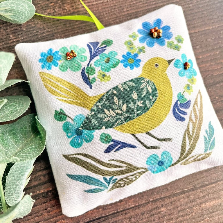 Handmade lavender bag, letterbox gift, scented gift, gift for bird lover
