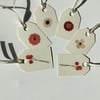 Gift tags. Set of 6 flower gift tags. Ref 181. 