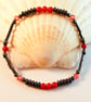 Red Bamboo Coral & Hematite Bracelet With Swarovski Crystals - Handmade In Devon - Image 9