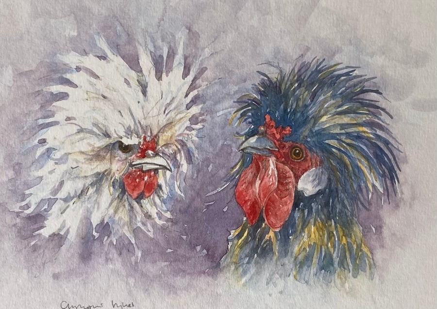 Bad Hair Day . Original watercolour by Christopher Hughes 