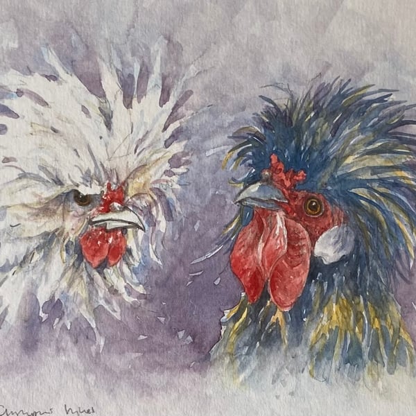 Bad Hair Day . Original watercolour by Christopher Hughes 