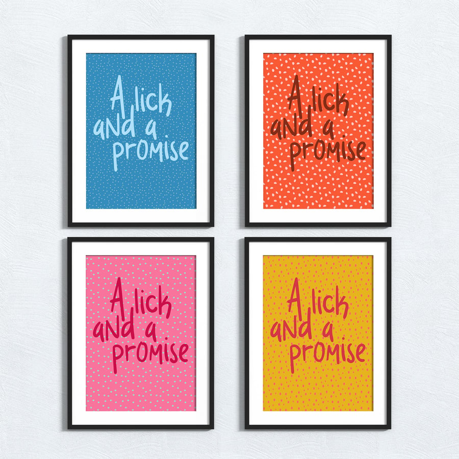 A lick and a promise Potteries, Stoke dialect and sayings print