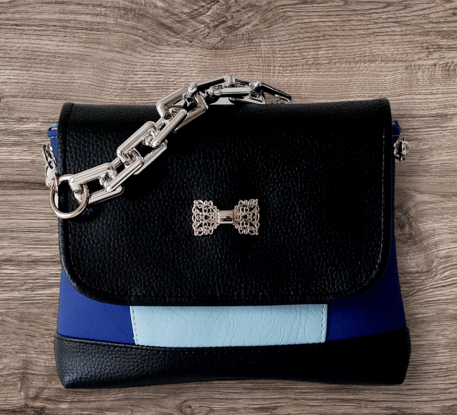 Cute small handmade bag in faux leather