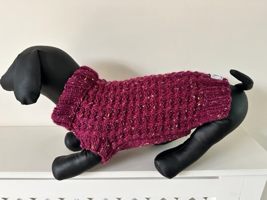Dog Jumper - Ideal for a Miniature Dachshund or Small Dog, Roll Neck 