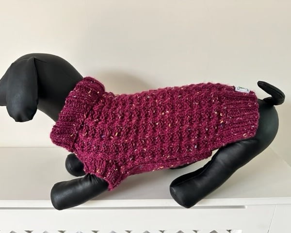 Dog Jumper - Ideal for a Miniature Dachshund or Small Dog, Roll Neck 