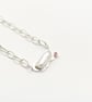 Keshi Pearl and Pink Tourmaline Silver Hand Textured Chain - Image 3