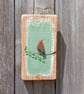 Handmade Sea Glass Robin Rustic Wall Art, Natural Décor, One-off Keepsake - Image 1