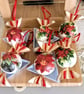 Set of hand made 6 christmas tree ornamenrs