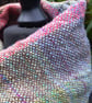 Handwoven One-of-a-Kind Scarf in Lilac, Pink, Purple & Green - Image 4