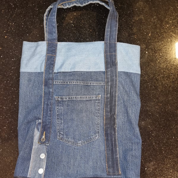 Upcycled jeans tote bag