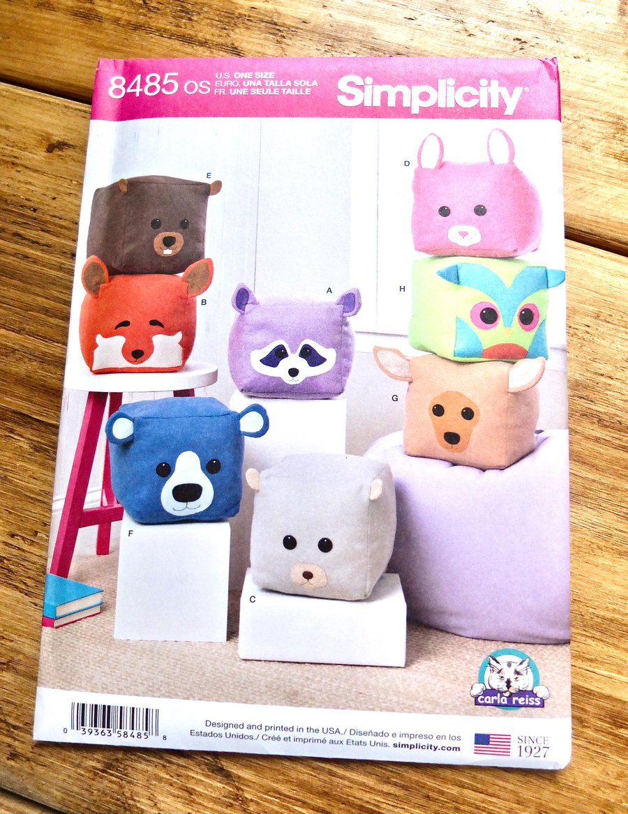 Brand New Simplicity Paper Pattern 8485 - Stuffed Cube Animals