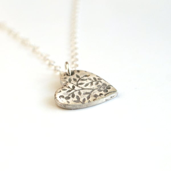 Secret Garden Heart Necklace -gift for her