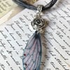 Red Swarovski Dark Fairy Wing Rose Pendant