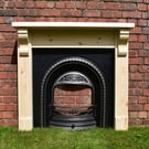 Pine fire surround with a 45mm chunky top. Made to measure at an extra cost.