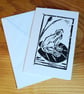 Lino print frog on lily pad - Image 2