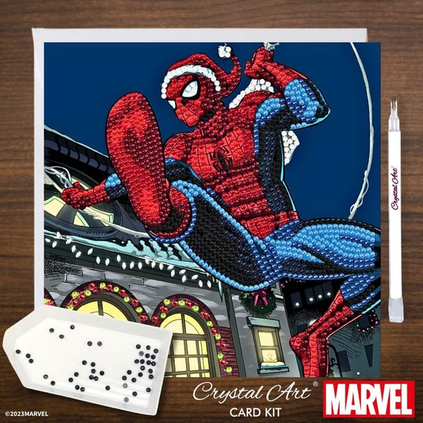 Spiderman diamond painting christmas card kit - Folksy