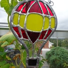 Stained Glass Suncatcher. Hot Air Balloon. Copper Foil Technique