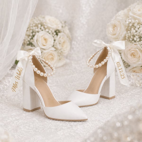 Personalised Bridal Ribbon Heels