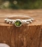 Sterling Silver and Peridot Ring with Granulation - Size M - Image 1