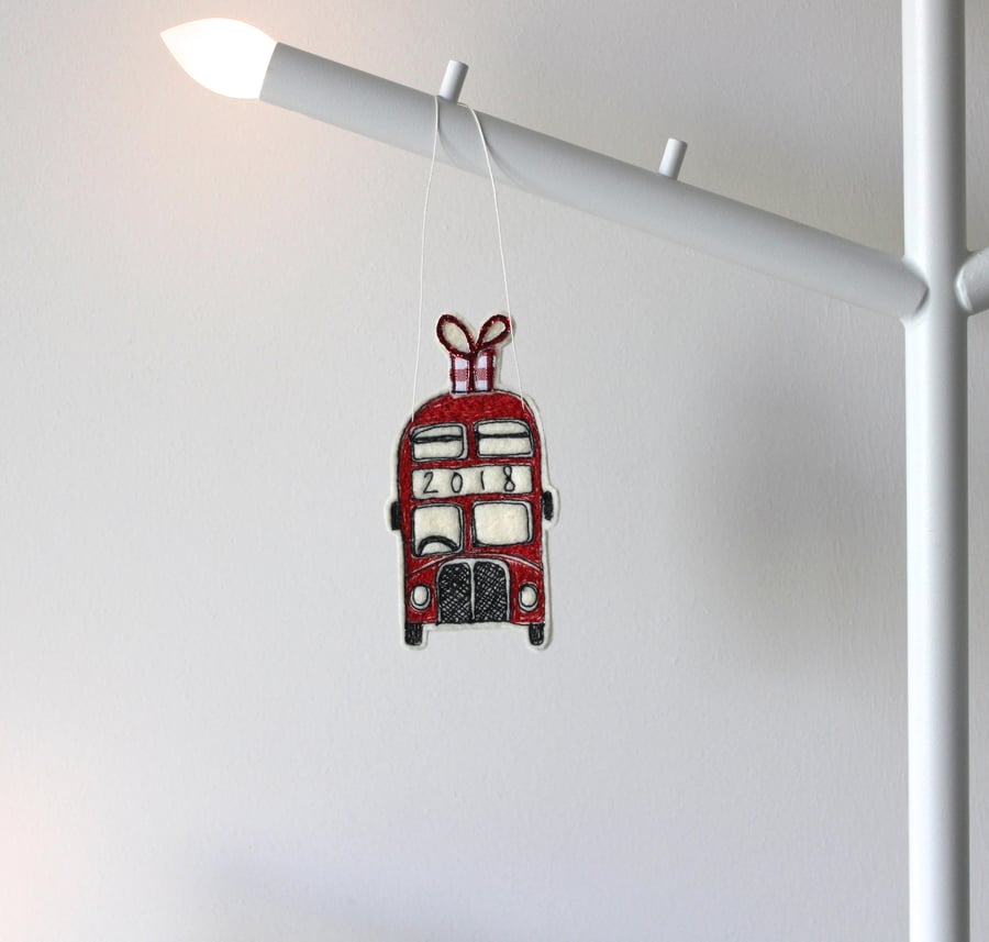 Little Red Bus '2018' - Hanging Decoration