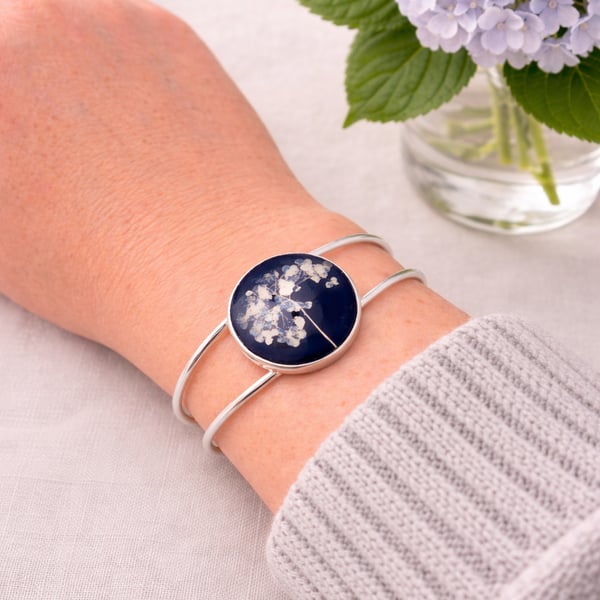 Hydrangea Head Cyanotype Bracelet