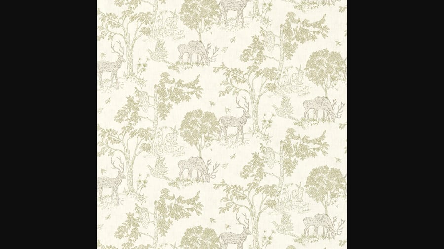 Image of Woodland Life Round Tableclothn 135cm Sage Green