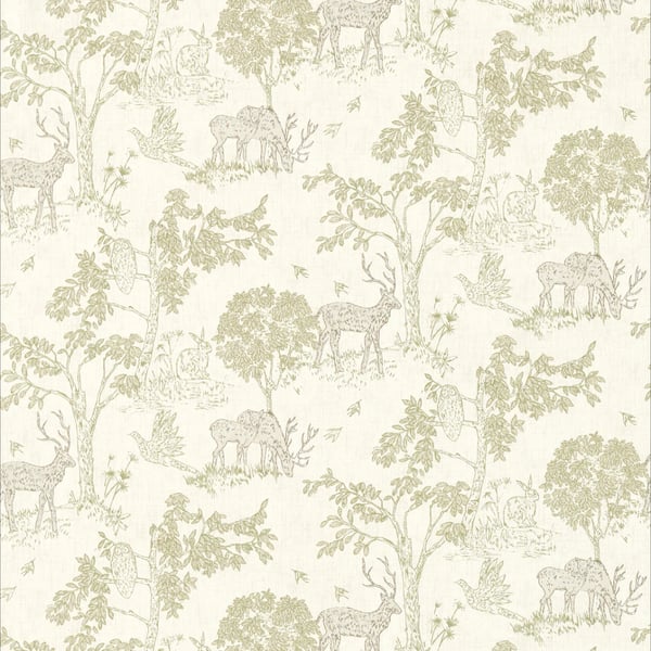 Woodland Life Round Tableclothn 135cm Sage Green