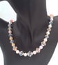 Morganite and Vintage Acrylic Bicone Beaded Necklace and Earrings, Gift for Her - Image 6