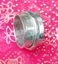 Silver Spinner or Fidget Ring - Textured Sterling Band With Moving Outer Ring  - Image 7
