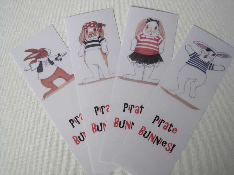 Bunny Rabbit Bookmarks - Pirate Bunnies!
