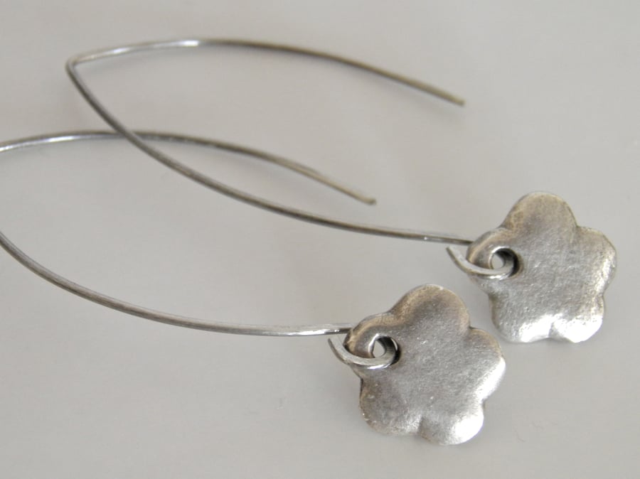 Silver Flower Earrings 