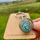 Turquoise Blue Marble Keyring, Something Blue Wedding Gift-Keepsake