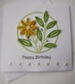 Happy Birthday - Yellow Quilled Flower with pearls and gems - Image 8
