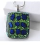 Luxury Fused Dichroic Glass Pendant P015 Silver plated chain - Image 3