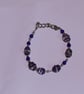 Handcrafted Ocean Blue & Swirled Glass Bead Charm Bracelet - Image 3