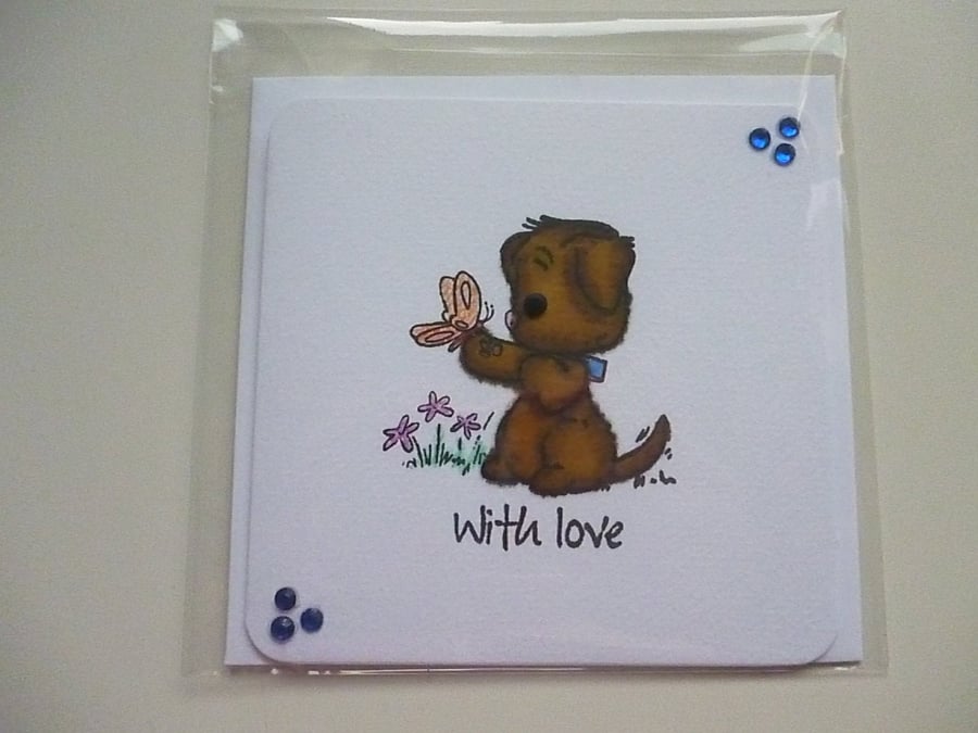 With Love Puppy Card