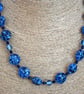 blue lampwork glass beaded necklace - Image 7