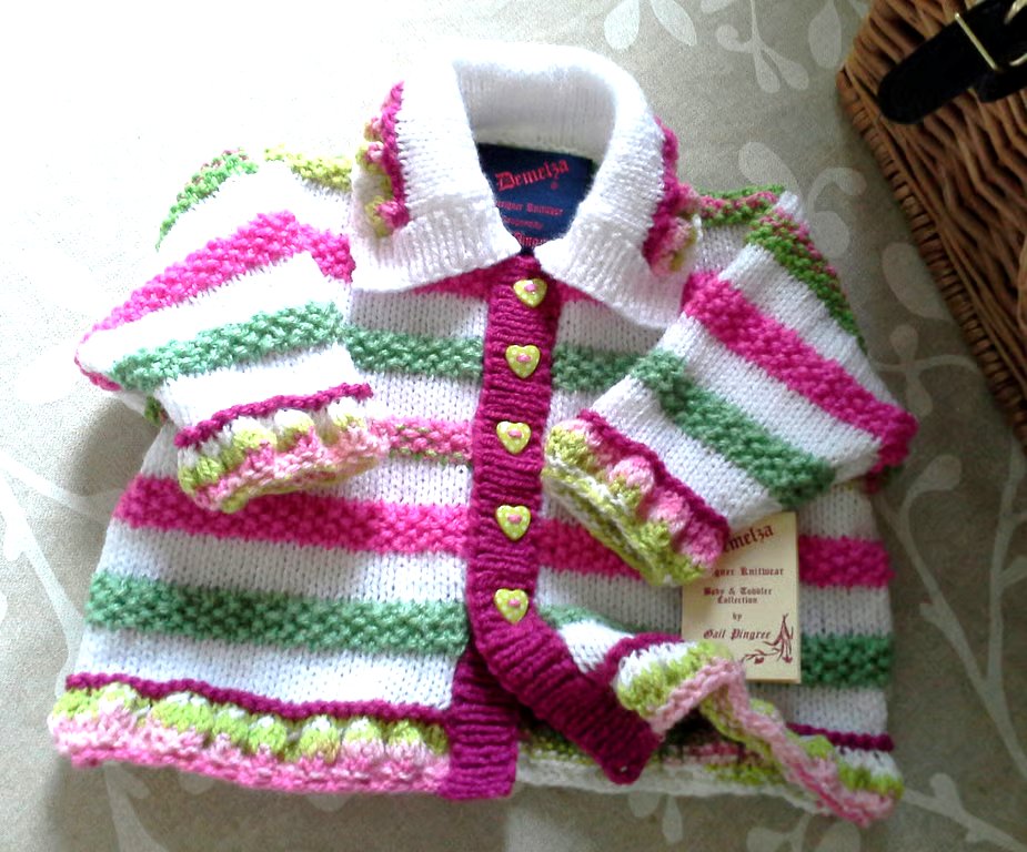 Designer Hand Knitted Baby Girl's Jacket 6-12 months size