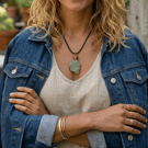 Handcrafted Mint Sea Glass Pendant – Gold Wire-Wrapped Cumbrian Coast Necklace