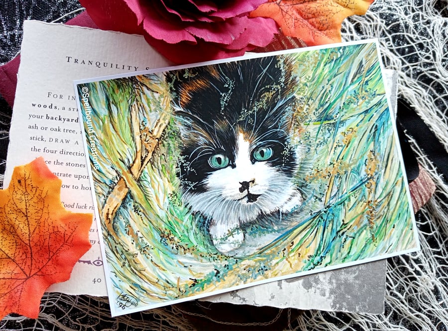 Cat, A6 Print, Postcard Size, Quality Print, Original Artwork, Wall Art,
