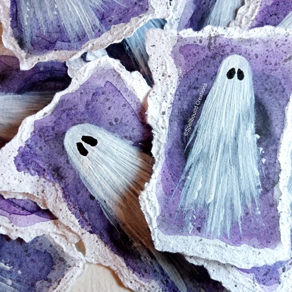 Ghost Acrylic Painting, Original Artwork By Delilah Jones, Miniature Painting, 