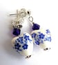 Ceramic Heart and Crystal Stud Earrings - Image 3