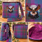 Harris tweed crossbody bag with eagle scene