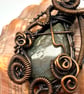 Love Tokens: Copper Wire Wrapped Labradorite Pendant On Waxed Cord Necklace - Image 2