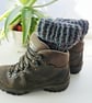 Slate Grey Crochet Boot Cuffs, Hiking Ankle Warmers - Image 4