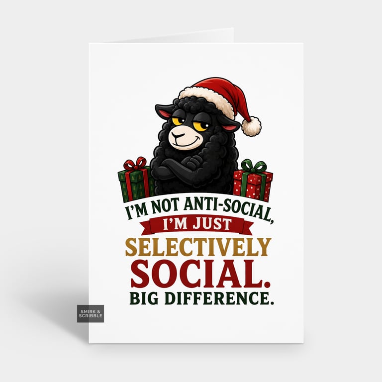 Funny Christmas Card For Him Or Her - Selectively Social