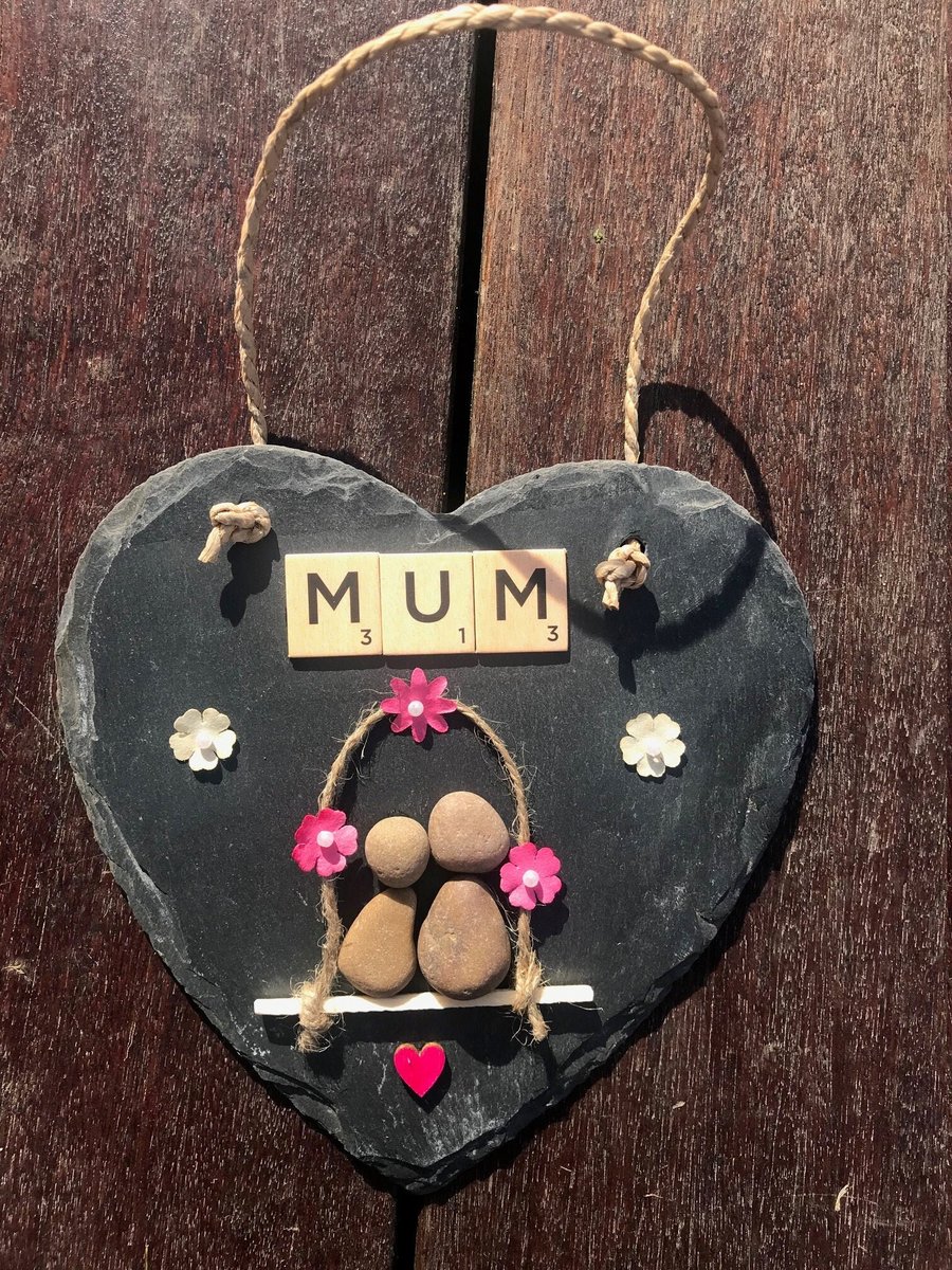 Mother's Day Heart Slate, Handmade Mother's Gift, Personalised Birthday Gifts, R