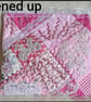 Hand Embroidered Pink Pouch, Upcycled Fabric Beaded Clutch, Lace Textile wallet - Image 3