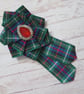 Rose Tartan Ruffle Rosette Mini Brooch Pin   - Image 2